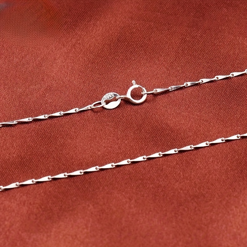 S925 Silvery Melon Seed Chain